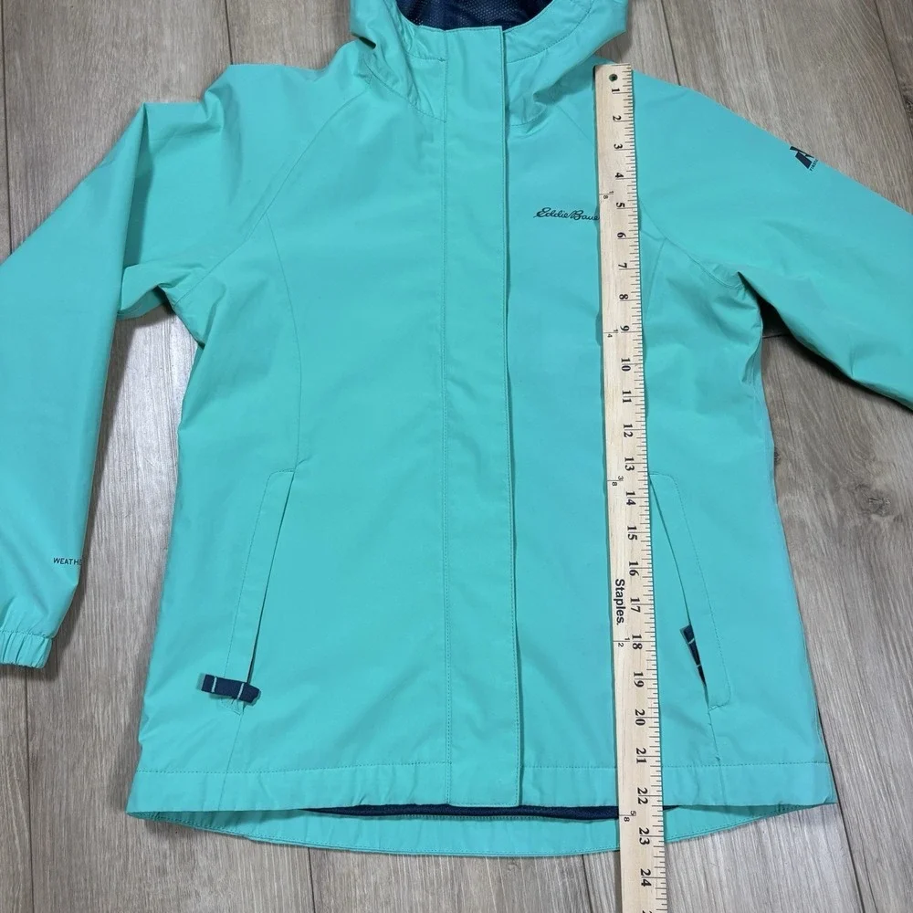 Eddie Bauer Jacket First Ascent Hood Rain Proof Blue Full Zip Girls 10/12‎ M